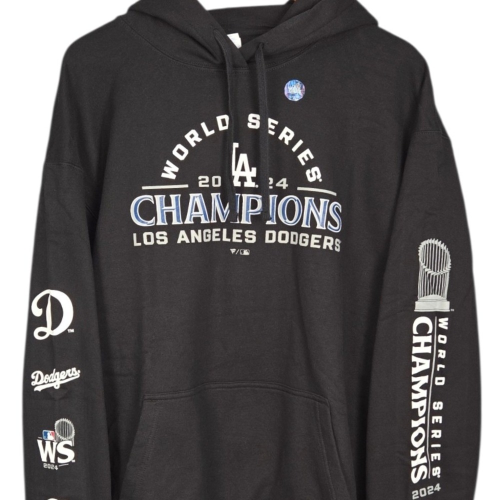 Fanatics Los Angeles Dodgers Hoodie XXL Black 2024 World Series Champions NWOT‎